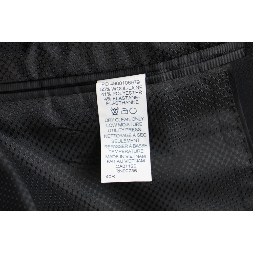 Calvin Klein Blazer Mens 40R Black Single Breasted Notch Lapel Suit Jacket - Picture 4 of 9